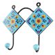 Turquoise Tiny Flower Ceramic Tile Hook